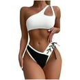 thumbnail image 1 of XMMSWDLA Womens Swimsuits Tummy Control Women'S Split Set Shoulder Tether Bikini Swimsuit Thong Bikini, 1 of 3