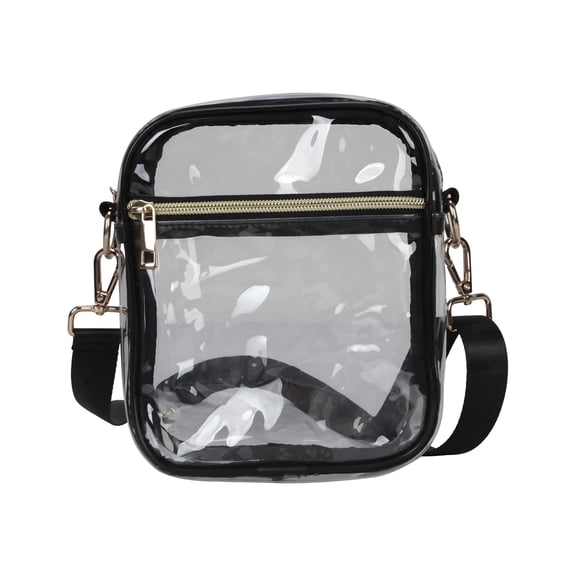 AOMRCOL Cell Phone Handbag, Customizable Transparent Purse for Stadiums, Concerts, and Everyday Use, Clear Bag for Stadium Events, Black