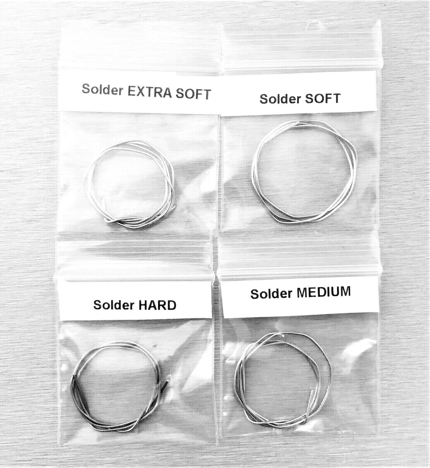 4 Pieces Silver Solder Sheet Assorted Pack 1Dwt @ X-Soft, Easy