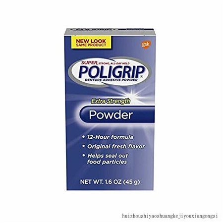 Super Poligrip Extra Strength Denture And Partials Adhesive Powder  1.6 Ounce