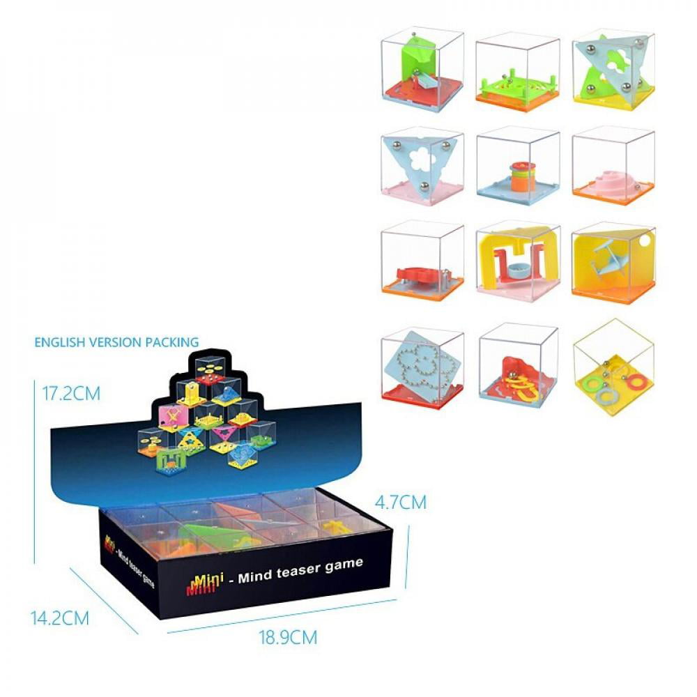 Child 3D Cube Puzzle Maze Collection Case Box Fun Training Brain Fidget Game 6A 