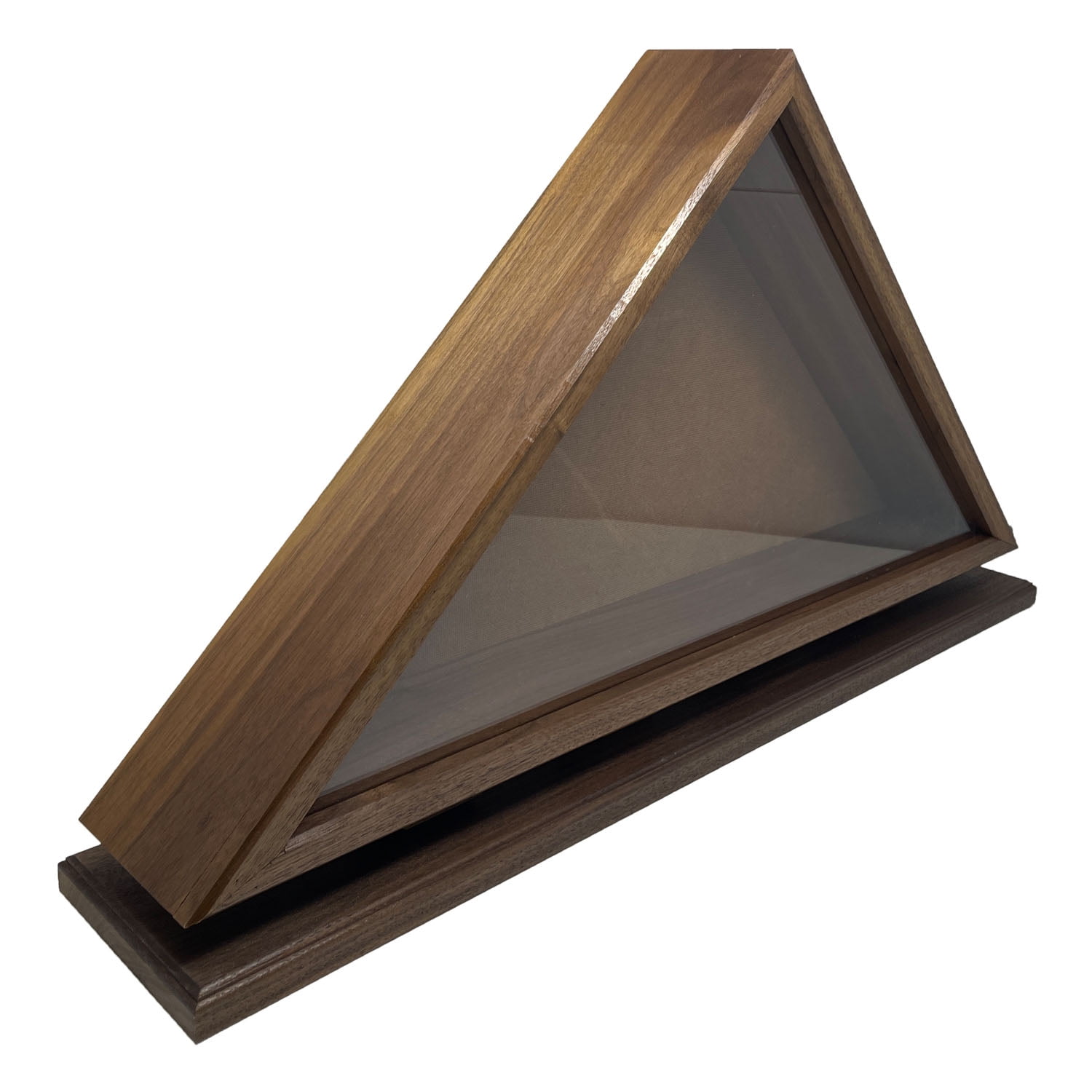 (Walnut, 24") Wood Veteran Memorial Flag Display Case