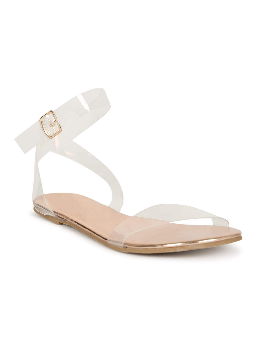 clear strap flat sandals