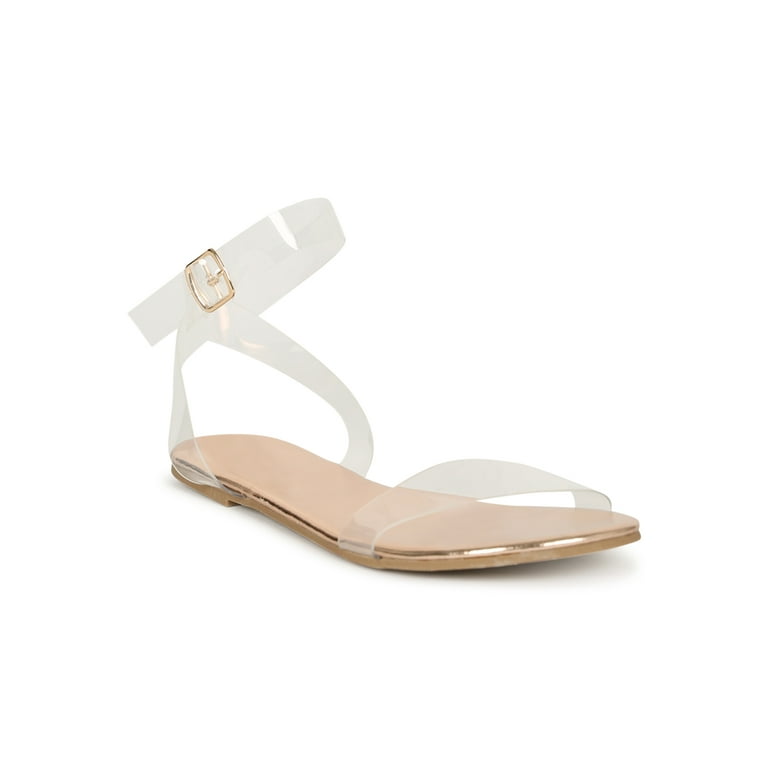 Clear strap best sale flats