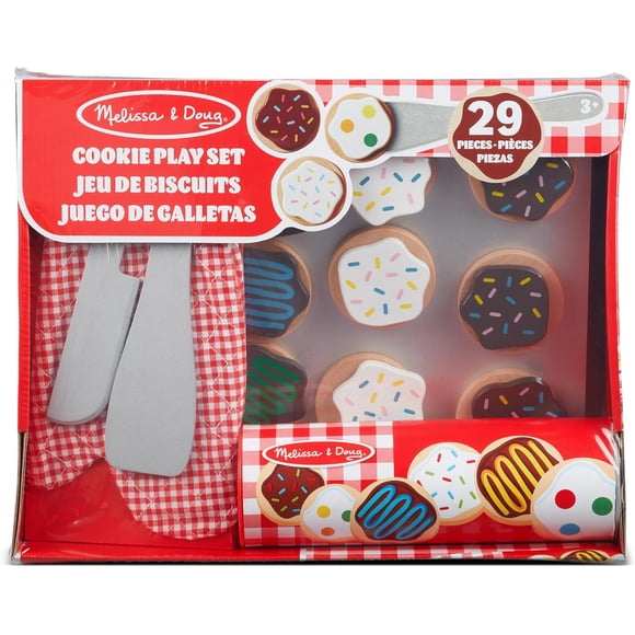 Melissa & Doug Slice & Bake Cookie Set with Wooden Play Food, Colorful Toppings & Play Kitchen Accessories, Preschool Learning Toys for Girls & Boys 3+