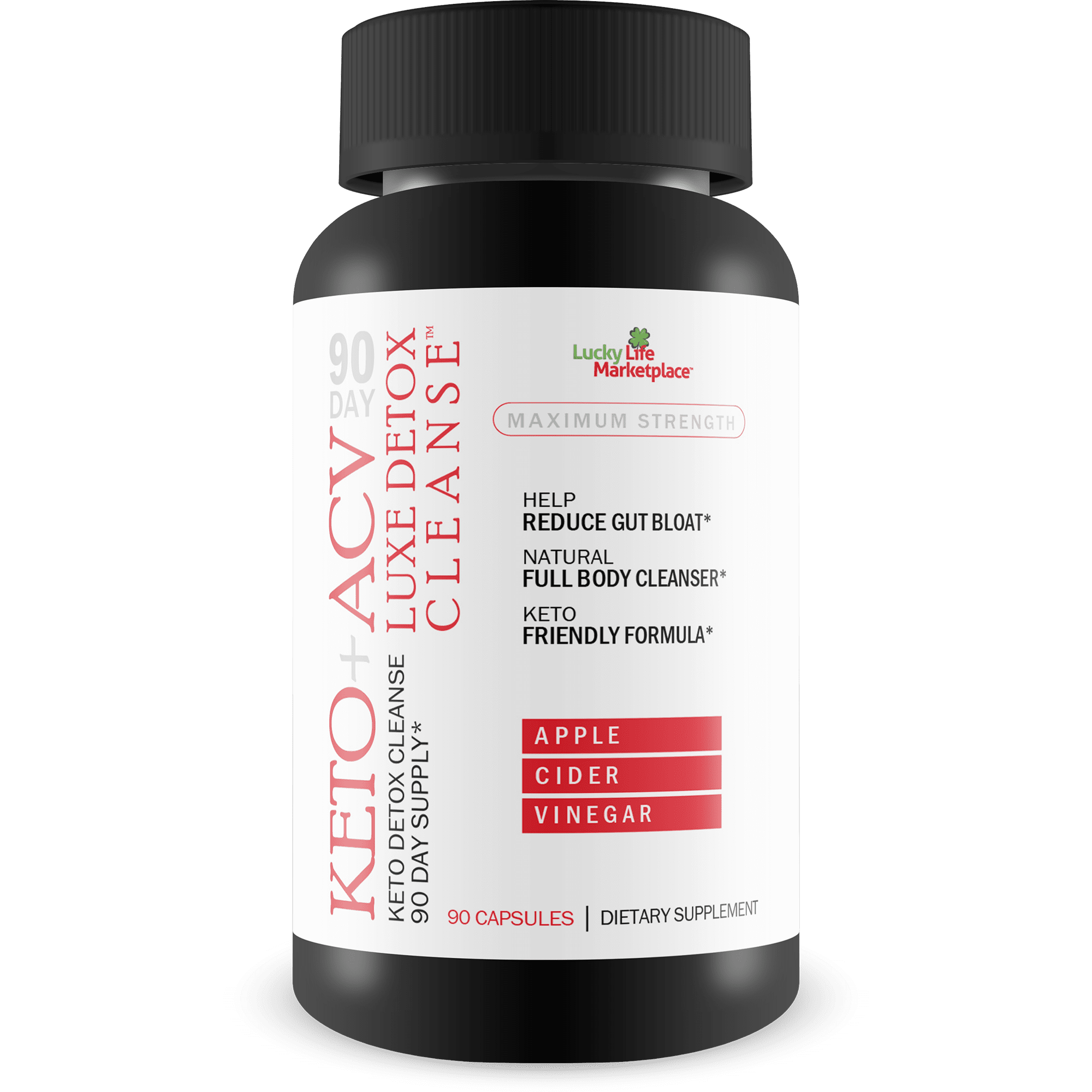 90 Day Keto + Acv Luxe Detox Cleanse - Psyllium Keto Detox Cleanse 90 Day Supply - Help Reduce Gut Bloat & Belly Size - Full Body Cleanser - Premium Keto Acv Luxe Cleanse Keto Lux