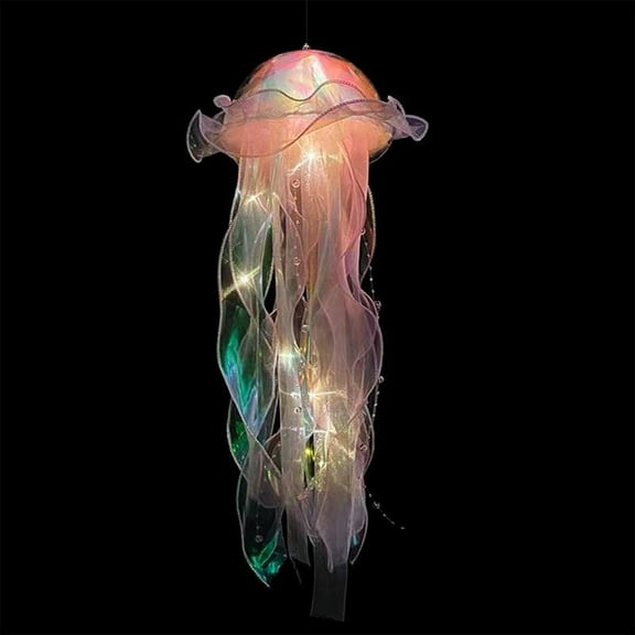 YMARPT LED Jellyfish Lantern, Handheld Luminous Jellyfish Lantern, Colorful Glitter Jellyfish Lamp, Hanging Jellyfish Decoration Ceiling Lamps for Party Decorations Supplies Gifts