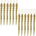 thumbnail image 2 of Vesil Gold Glitter Icicle Christmas Decorations, 12 pcs, 2 of 5