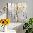 thumbnail image 2 of Canvas Wall Art, Golden Grey Tree Framed Canvas Prints for Bathroom Kitchen, Oil Painting Forest Abstract Art Gallery Wrapped Wall Decor for Home Office, Gifts, 10"x10" Ship Next Day, 2 of 9