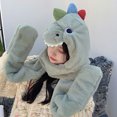 thumbnail image 4 of Pequeño dinosaurio sombrero bufanda una mujer otoño e invierno coreano cálido lindo felpa oreja protección guantes de dibujos animados conjunto de tres piezas Fridja nalpqowj27253, 4 of 7