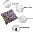 thumbnail image 4 of BANET  Throw Pillow Covers Chic Paisley Colorful Floral Pattern Short Plush Pillowcase Home Decor Cushion Case for Couch Sofa Bed, Super Soft &amp; Comfortable 24x24in, 4 of 5