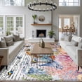 thumbnail image 3 of Summer Ocean Large Area Rugs 5x8 ft Sea Turtle Coral Fish Seahorse Jellyfish Retro Washable Rug Non Slip Indoor Carpet Absorbent Floor Mat for Living Room Bedroom Dining Room, 3 of 9