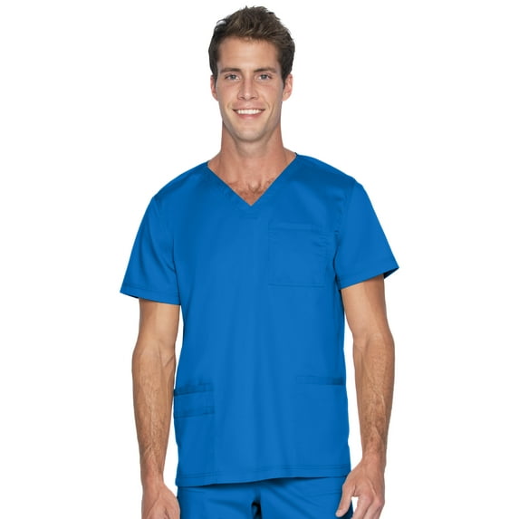 Landau ProFlex Tailored Fit Comfort Stretch 4-Pkt V-Neck Scrub Top for Men 4253