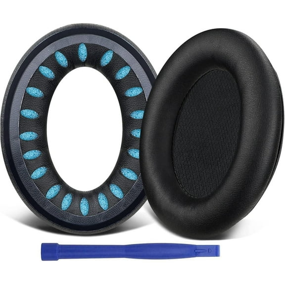 SOULWIT Protein Leather Earpads Replacement for Bose Triport 1 (TP-1), Triport 1A (TP-1A), Around-Ear 1 (AE1) Headphones, Ear Pads Cushions with Noise Isolation Foam, Added Thickness - Black