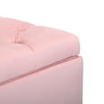 thumbnail image 6 of Costaelm Hank Square 29.5" Velvet Tufted Storage Ottoman, Pink, 6 of 10