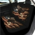 thumbnail image 3 of HUISEFOR 14 Pcs Vintage American Flag Car Seat Cover Full Set Anti Slip Including Car Steering Wheel Cover, Belt Cover, Armrest Cover, Headrest Covers, Fit for Most Sedans SUVs, 3 of 5