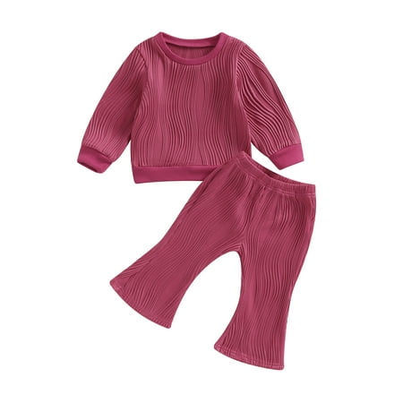 

2PCS Toddler Baby Girl Halloween Tarcksuit Lines Pattern Long Sleeve Pullover Solid Top Sweatshirt Pants Casual Fall Outfits