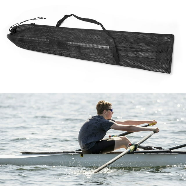 Bolsa de remo de malla con cordón para kayak, canoa con eje dividido, cubierta de paletas de SUP, almacenamiento, bolsa de malla de transporte, redes duraderas, almacenamiento para llevar varias palet