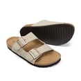thumbnail image 4 of DREAM PAIRS Womens Slide Sandals Cork Footbed Open Toe Adjustable Flat Sandals Comfort Slip On Slippers for Summer, 4 of 6