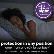 U by Kotex Clean & Secure Overnight Maxi Pads, 40 Count