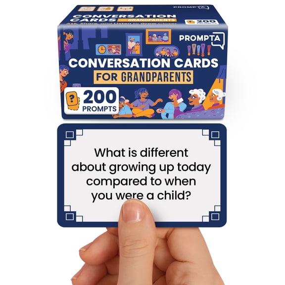 200 Conversation Starters for Grandparents – Thoughtful Grandparents Gifts – Family Games for Kids and Elders to Connect and Share – Best Get to Know You Elderly Gifts and Senior Gifts Question Cards