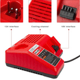 thumbnail image 3 of M12-18C Li-ion Battery Charger Replacement for Milwaukee 48-59-1812 48-11-2420 48-11-1815 48-11-1840 48-11-1841 48-11-1850 Power Tools Batteries, 3 of 6