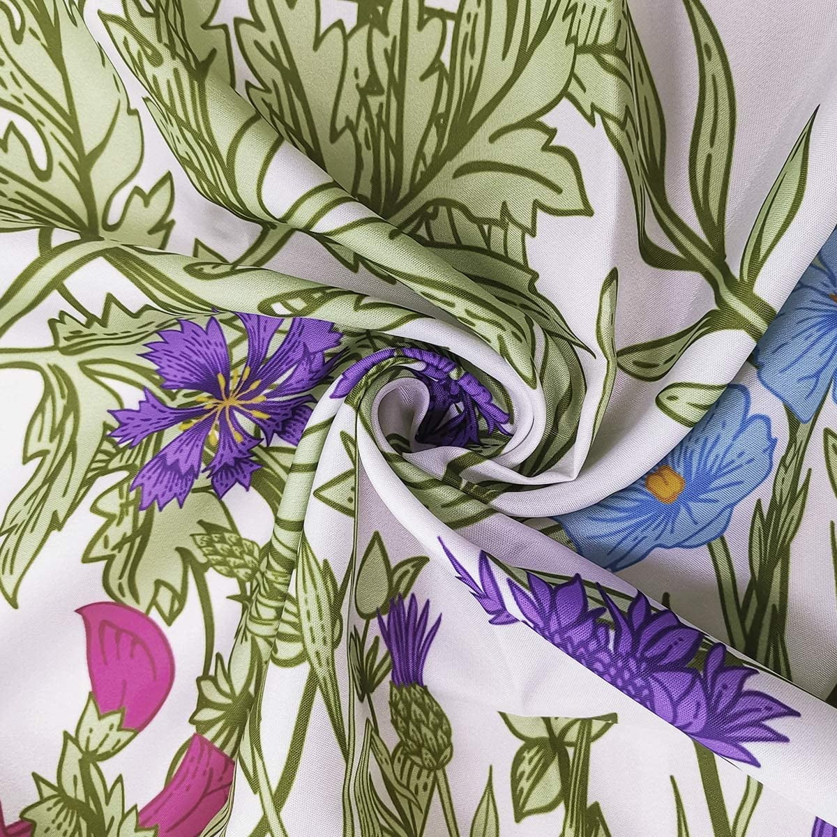 Extra Long Wildflower Shower Curtain for Bathroom Decor 72Wx84H Inch Flower Floral Vintage Botanical Accessories Herbs Plant Bathroom Set Windows Fabric Polyester Waterproof 12 Pack Hooks