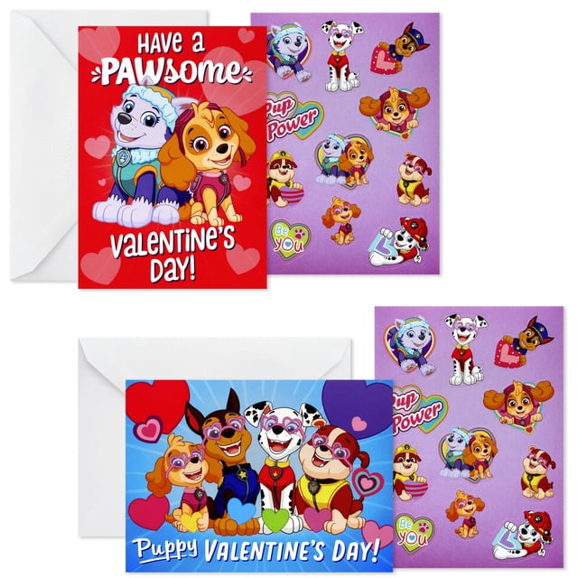 Tarjetas de San Valentín Paw Patrol de Hallmark, paquete de 24