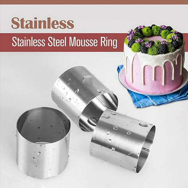 16 Piezas de Anillos de Mousse de Acero Inoxidable Cortadora de Galletas Redonda Molde para Pasteles Herramienta de Pastelería para Hornear de Cocina para Tarta, Fondant, Etc.