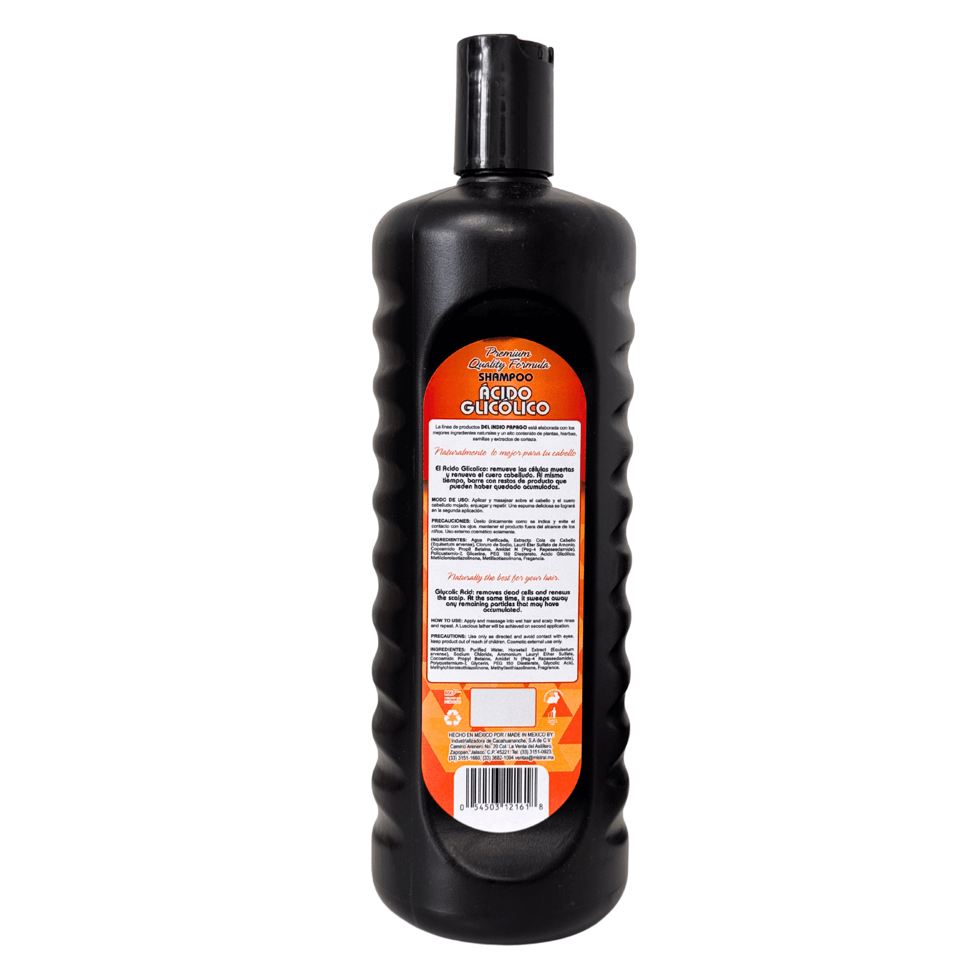 Del Indio Papago Acido Glicolico Shampoo For Removal of Dandruff and Saclp Renewal, 1.1 Lt.
