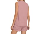 thumbnail image 5 of VBVC Women's 2 Piece Sweatsuits,Sleeveless Top and Drawstring Shorts For Women,Ladies Lightweight Outfit Set with Pockets,Beige,S-2XL, 5 of 6
