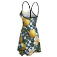 thumbnail image 5 of Lemons And Flowers on Blue Checkered Background Slip Dress Dresses For Woman Fairy Dress, 5 of 6