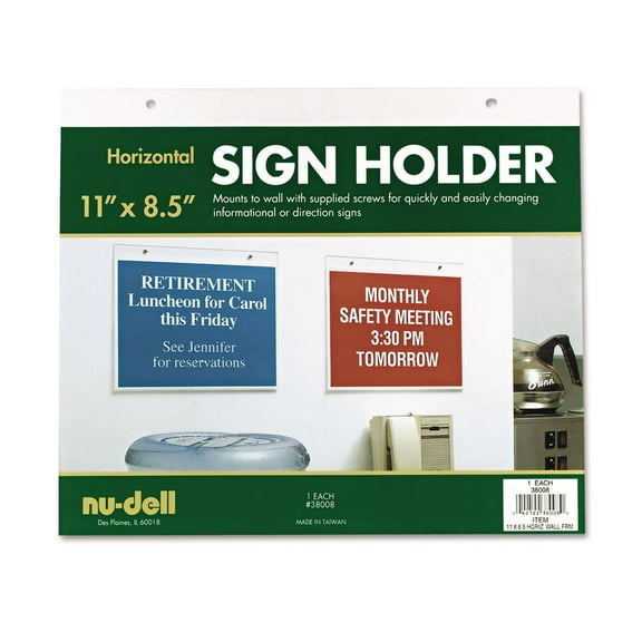 Glolite Nudell 38008 Acrylic Sign Holder, Horizontal, 11 X 8 1/2, Clear