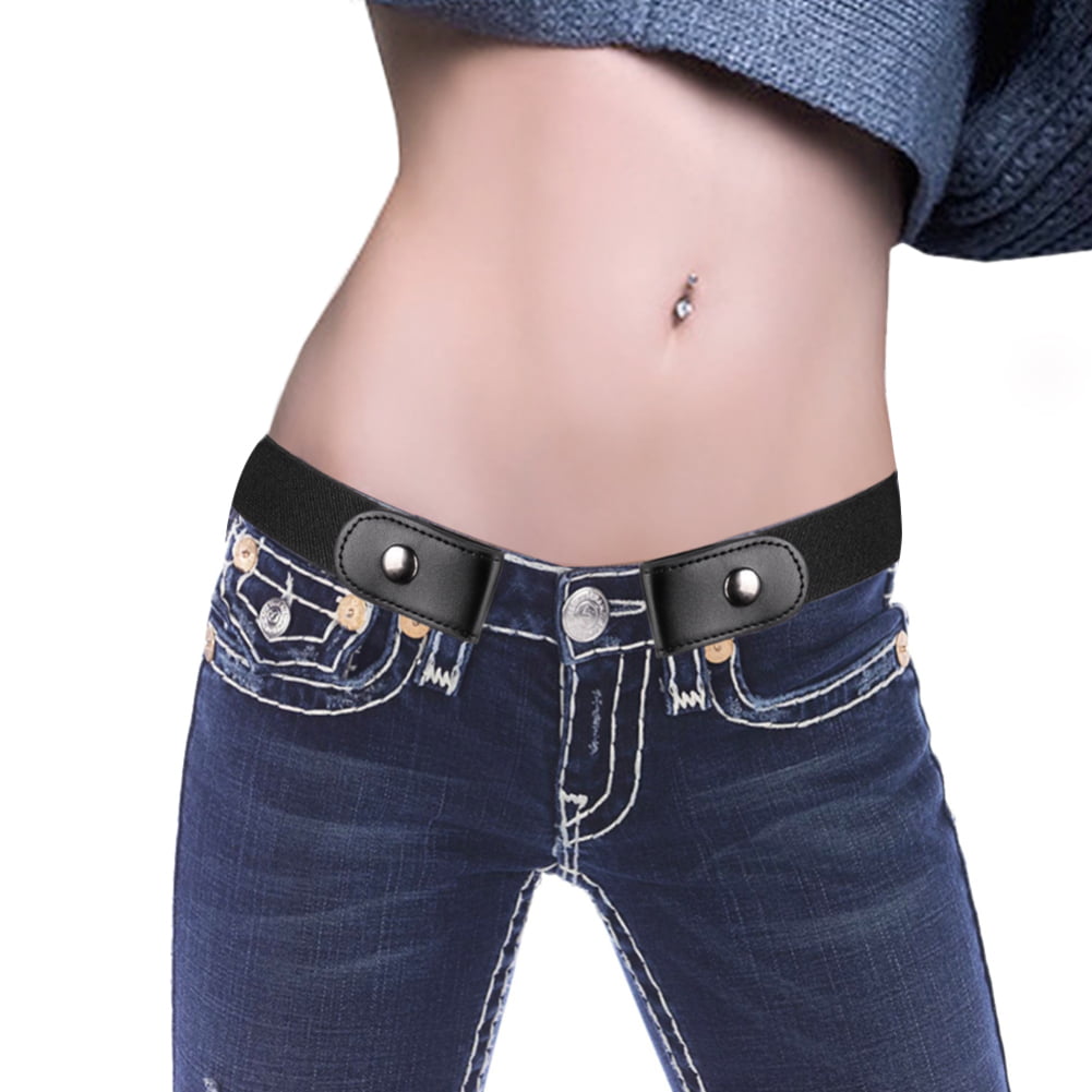 BAIYING Adjustable Buckle-Free Elastic Belt Women Men No Bulge No Hassle Invisible Elastic Belt for Jean Pants Dress 80-110cm 
