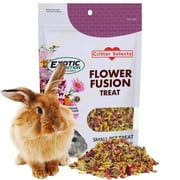 Flower Fusion Treat (3 oz.) - Healthy Natural Dried Flower Herbivore Treat - Chinchillas, Guinea Pigs, Rabbits, Prairie Dogs, Degus, Hamsters, Rats, Squirrels, Sugar Gliders & Other Small Pets