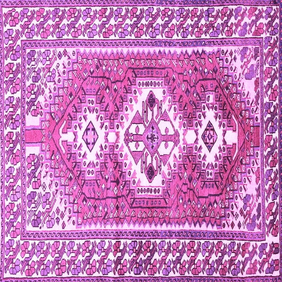 Ahgly Company Indoor Square Persian Purple Traditional Area Rugs, 6' Square