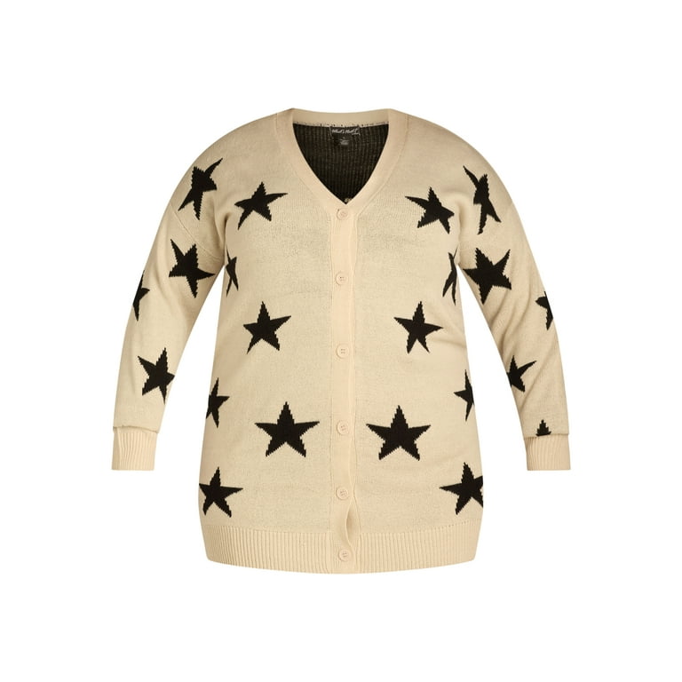 What s Next Women s and Women s Plus Size Intarsia Cardigan with Long Sleeves Sizes XS 4X Walmart