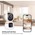 thumbnail image 4 of 2K Dual Lens Indoor Security Camera, 2.4GHz WiFi Indoor Camera for Home Security, Baby/Pet Camera Indoor with Night Vision, Motion Detection, Two-Way Audio, Siren, Cloud & SD Card Storage, 4 of 7