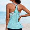 thumbnail image 4 of Traje de baño sin mangas de 2 piezas con bloqueo de color sin espalda Traje de baño de playa para mujer para vacaciones Azul claro L, 4 of 6