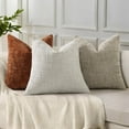 thumbnail image 6 of decorUhome Throw Pillow Covers 16x16 Set of 2, Farmhouse Decorative Chenille Pillow Covers for Couch, Light Grey(Pillow Cover Only, No Inserts Included), 6 of 8