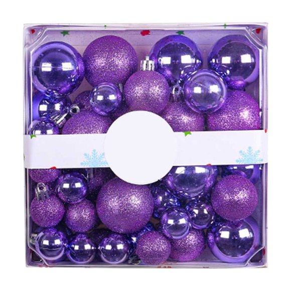 Christmas ornaments, Christmas Tree Decoration Set, 3-4-5cm Boxed Colorful Mall Hanging Ornaments For Seasonal Holiday Party And Festive Scene Akmoler Christmas Ball Ornaments | Plastic, Purple
