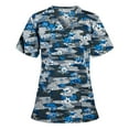thumbnail image 2 of PENGXIANG T-Shirt à Manches Courtes Col en V avec Poche pour Femmes, 2 of 3
