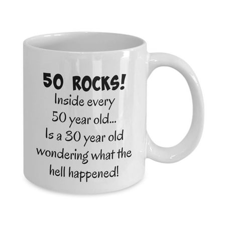 Happy 50 year old 1969 50th birthday gift mug for women or men, great Christmas, mothers day or fathers day present, white ceramic 11 oz coffee mug, tea (Best Christmas Presents For 1 Year Old)