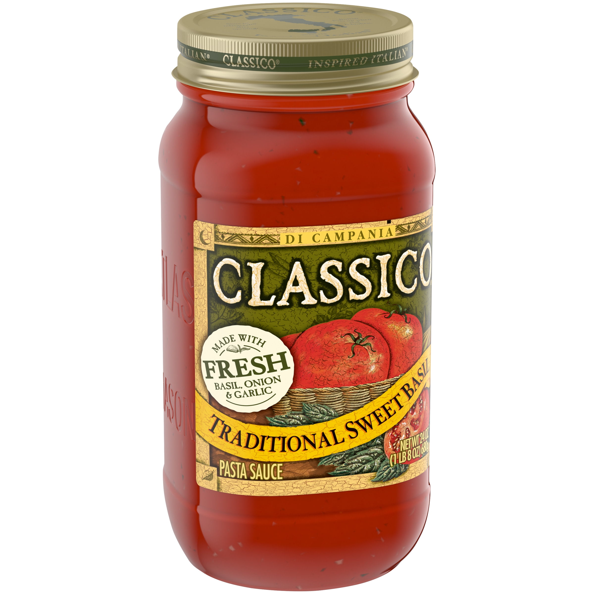 Classico Traditional Sweet Basil Pasta Sauce 24 oz Jar