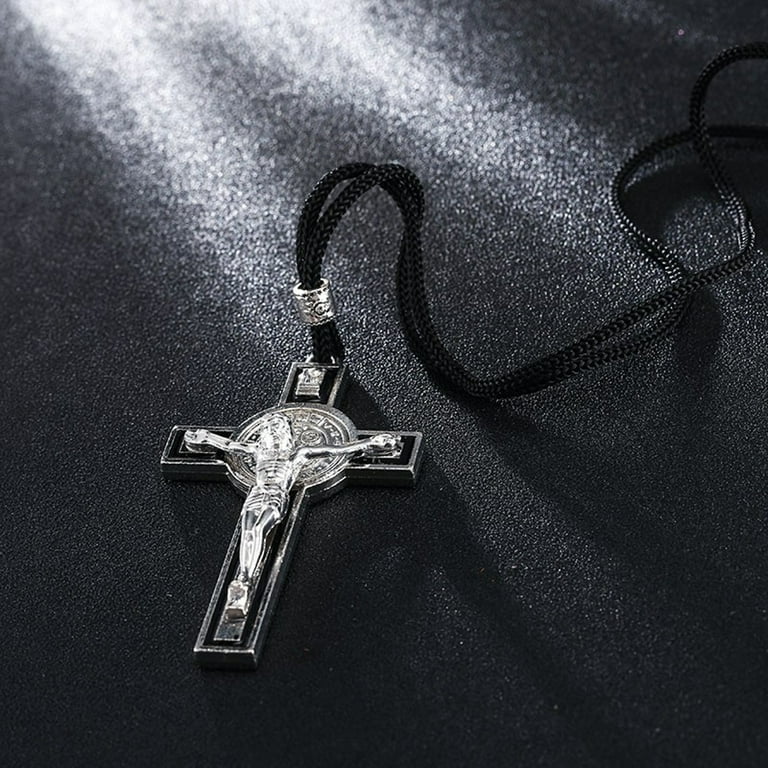 INRI Crucifix Cross Necklace Silver Plated Tarnish Resistant Jesus Cross Pendant J 139