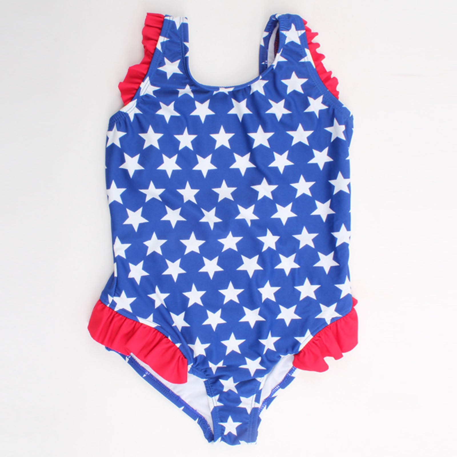 lnmuld Girls Swimsuit Patriotic Swimsuit Summer Beach Bikini with USA Independence Day Print Size:3-4 Years