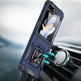 thumbnail image 3 of For Samsung Galaxy Z Flip 5 Armor Hybrid with Ring Holder Kickstand Shockproof Durable TPU Rugged Dual Layer Cover ,Xpm Phone Case [ Blue ], 3 of 9