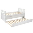 thumbnail image 3 of HomeRoots 473536 35 x 39 x 76 in. Twin Size White Bed with Trundle, 3 of 9