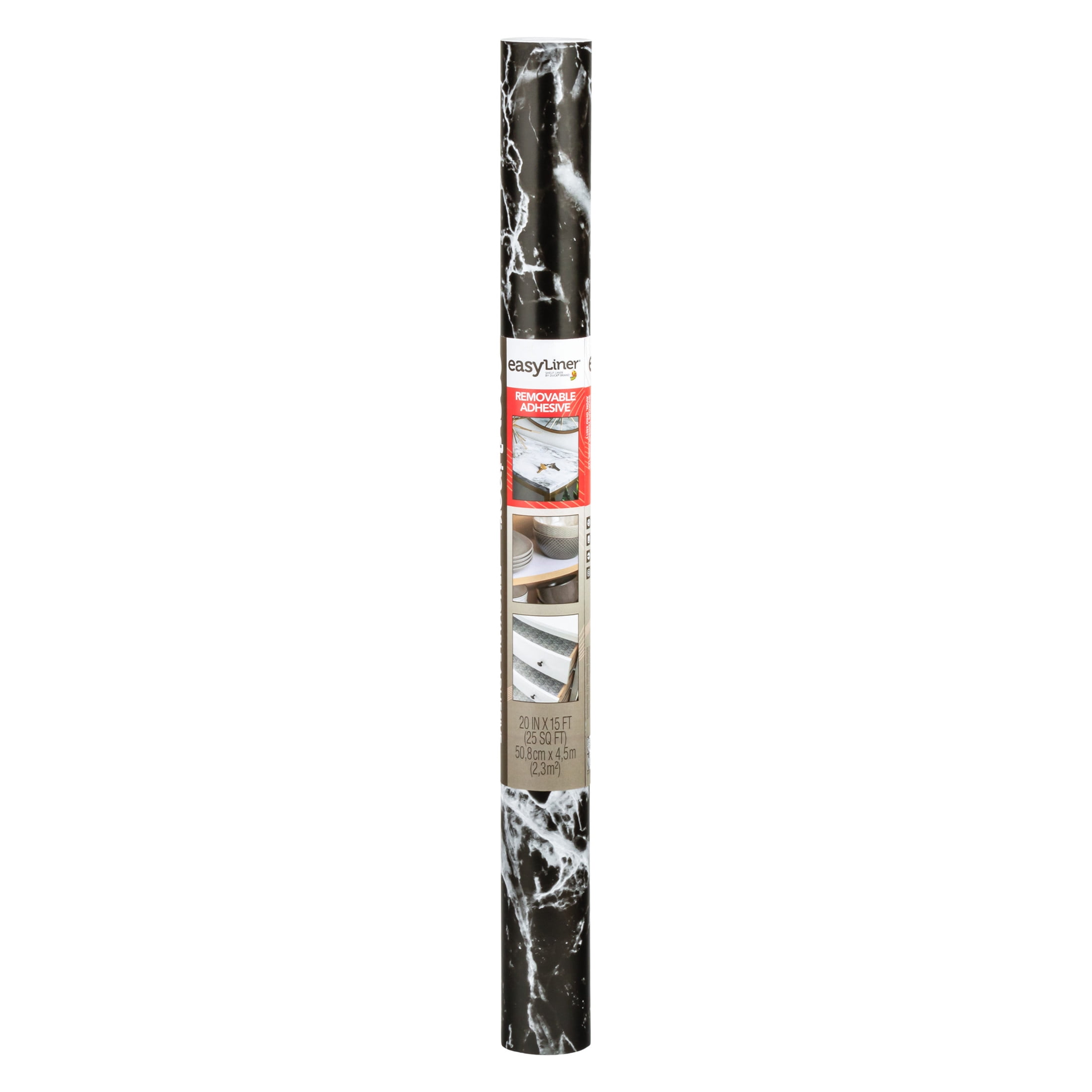 EasyLiner Brand Contact Paper Adhesive Shelf Liner, Black Marble, 20 in. x 15 ft. Roll