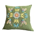 thumbnail image 1 of yuksok Embroidery Kit Pillow Cover Chinese Cushion Case Couch Decor Gift Needlework Green, 1 of 9